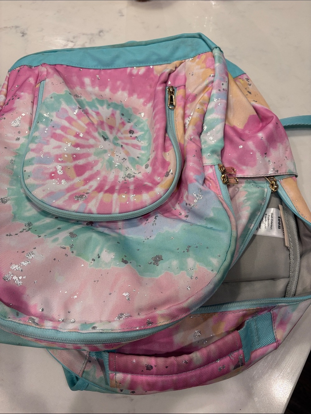 Pottery Barn Teen Pastel Tie-Dye Backpack - Pink & Aqua